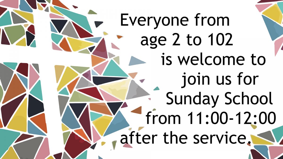 Join us for Sunday school after the morning service